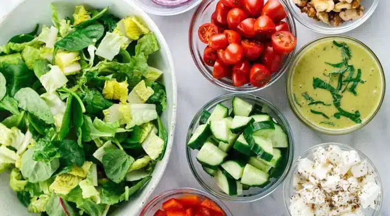 Ingredientes da Salada de Salmão