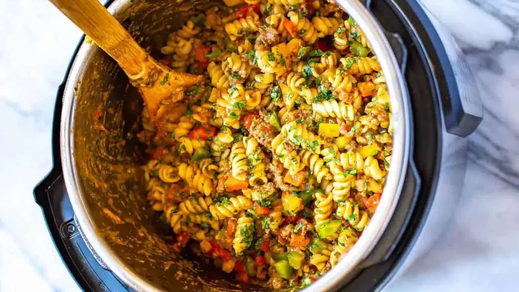 Macarrão na panela de pressão